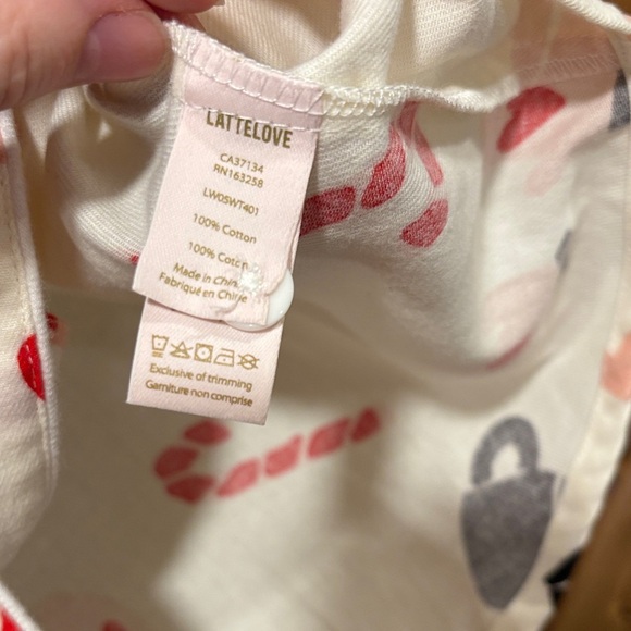 NWT Latte Love Cream Coffee and Candy Cane Print Nightshirt 100% Cotton Small - Picture 4 of 5